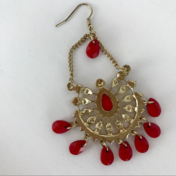 🍓2/$10🍓😃❕or 🫐5/$25🫐❕waterfall red blu white gold Dangle Earrings🇺🇸 - Picture 2 of 3